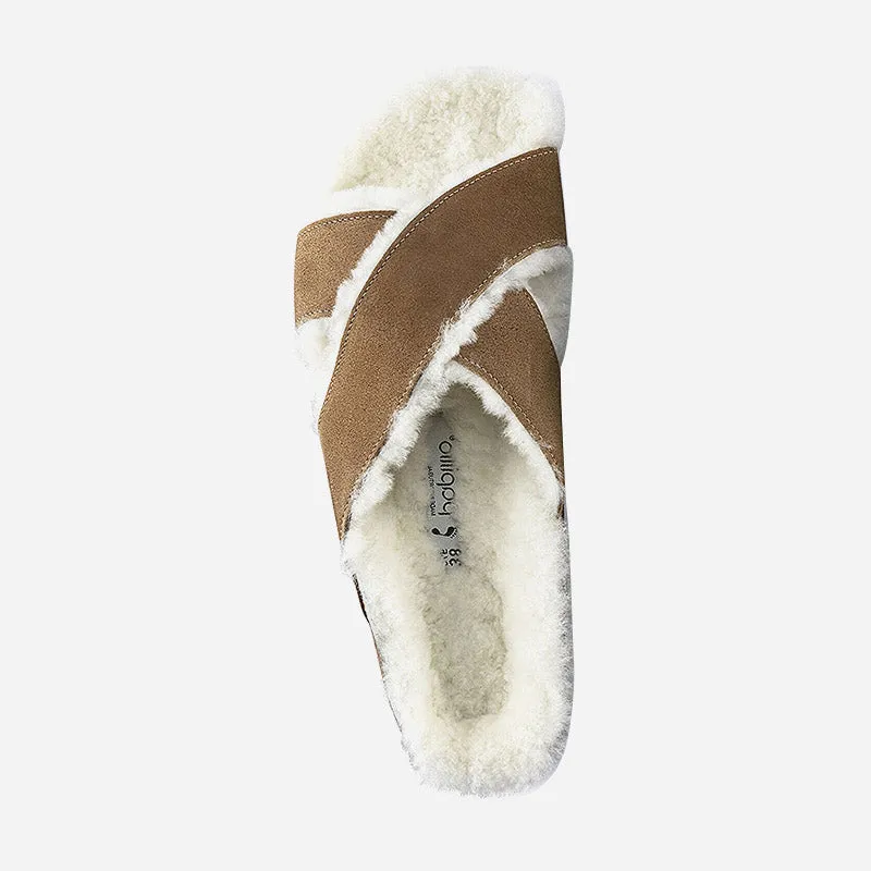 Birkenstock Daytona Platform Shearling Suede Leather