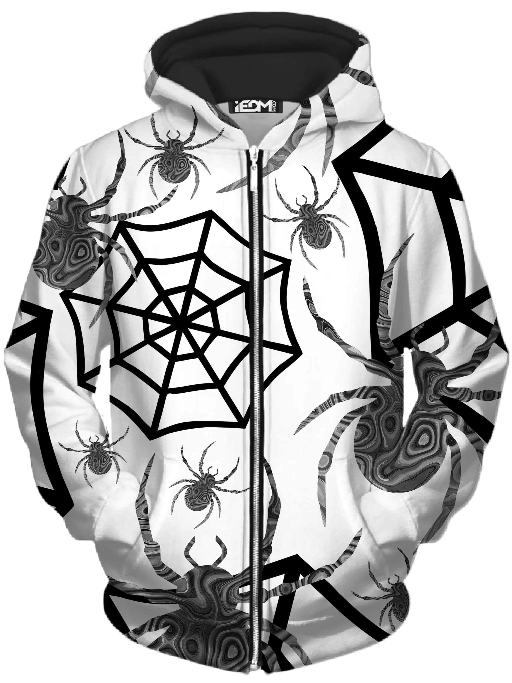 Black & White Halloween Unisex Zip-Up Hoodie (Clearance)