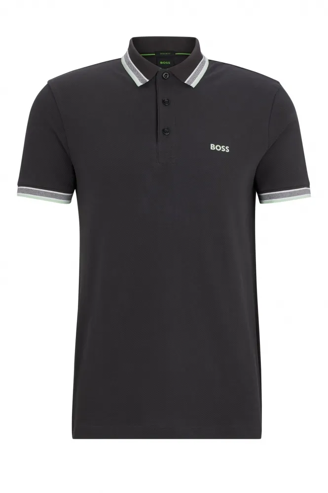 Boss Paddy Polo Shirt Charcoal