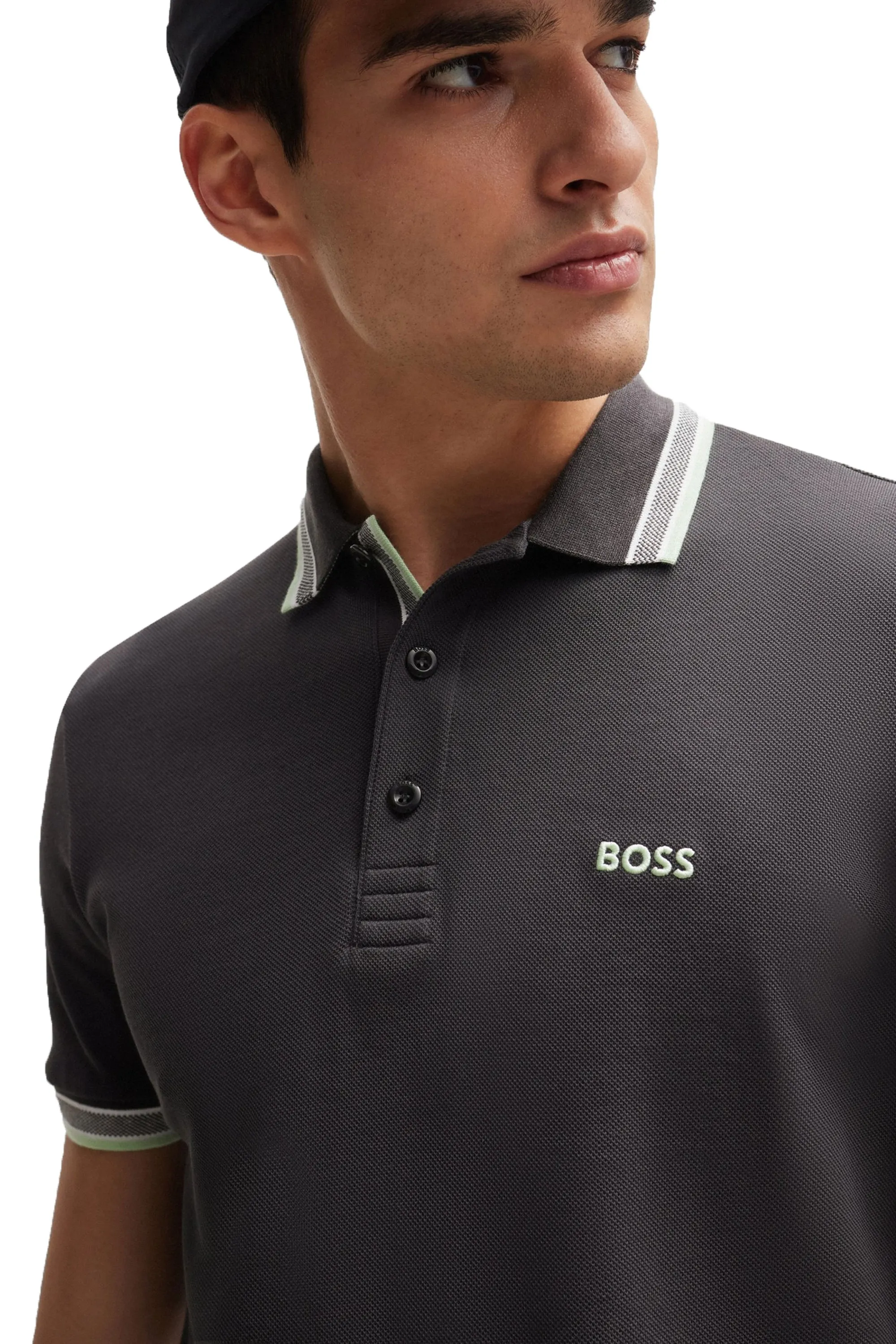 Boss Paddy Polo Shirt Charcoal