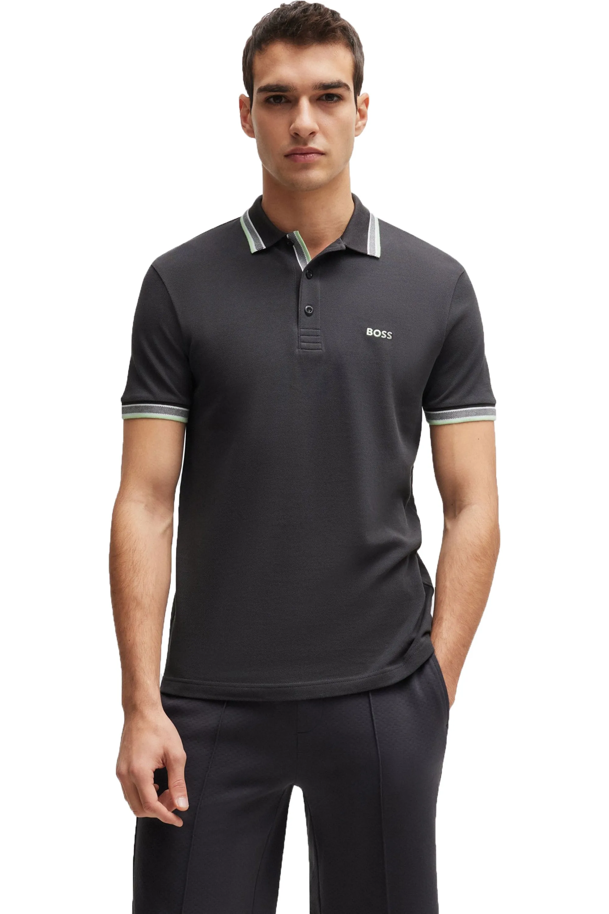 Boss Paddy Polo Shirt Charcoal