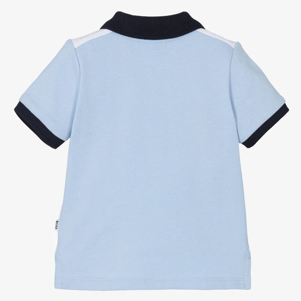 Boys Blue Cotton Polo Shirt