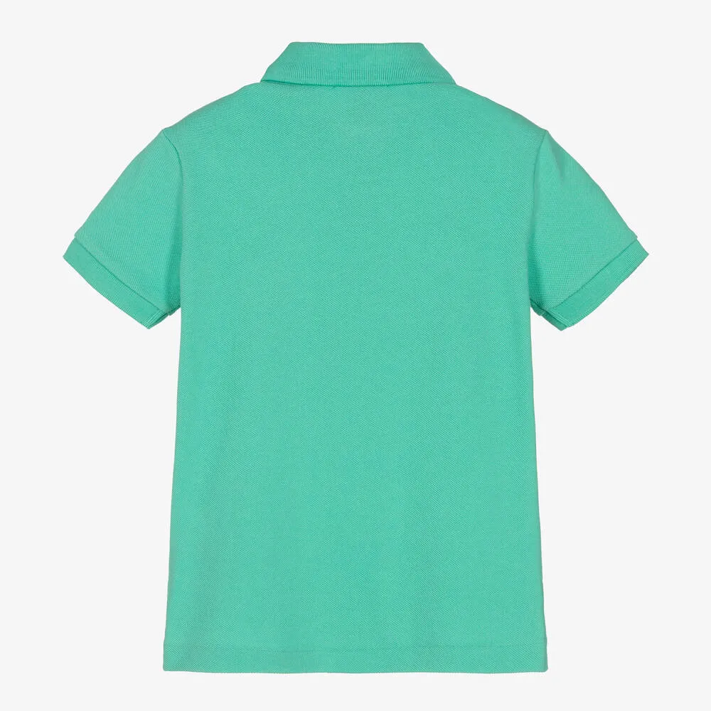 Boys Green Cotton Polo Shirt