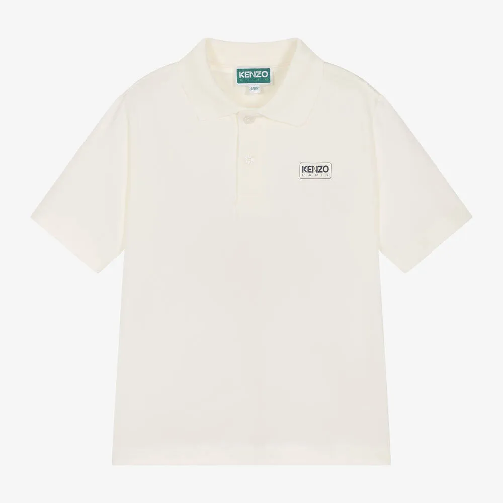 Boys Ivory Cotton Polo Shirt