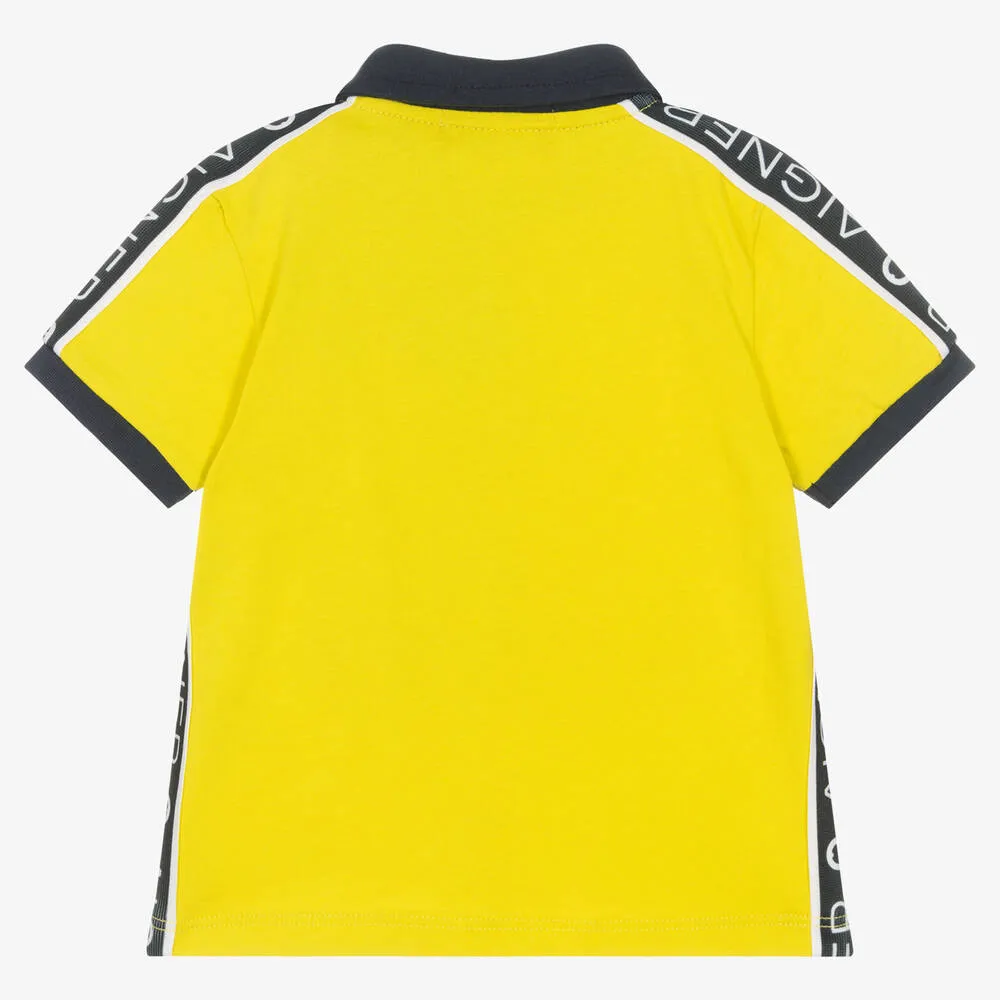 Boys Yellow Cotton Logo Polo Shirt