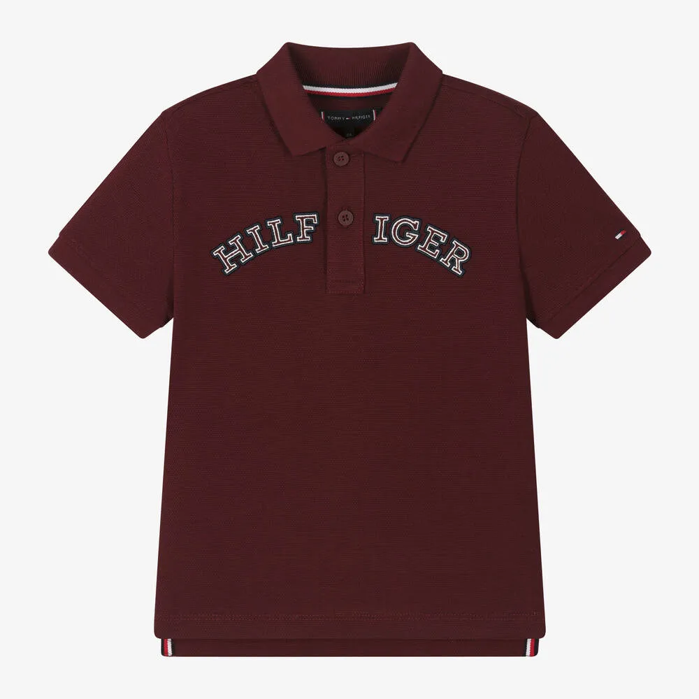 Burgundy Red Varsity Logo Polo Shirt