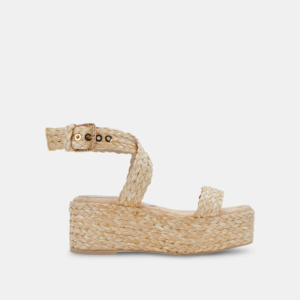 CANNES Platform Sandals Natural Raffia |Natural Raffia Platform Sandals– Dolce Vita 6880269402178