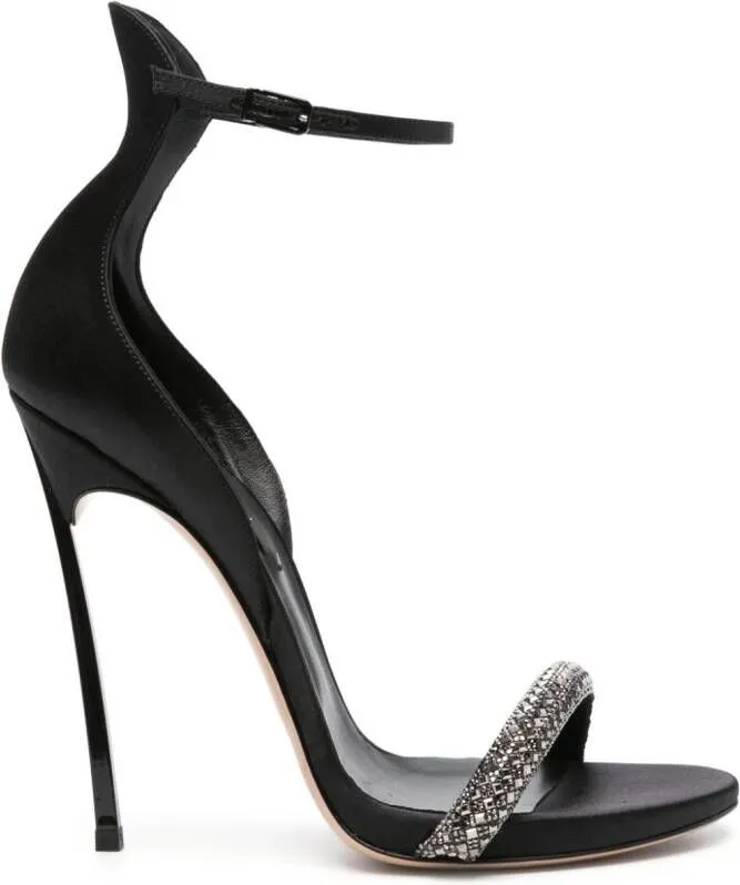 Casadei Cappa Blade Stratosphere satin sandals Black