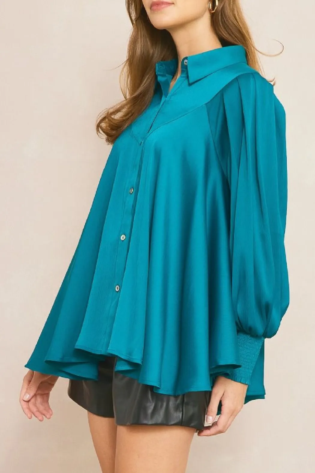 Collared Flowy Blouse