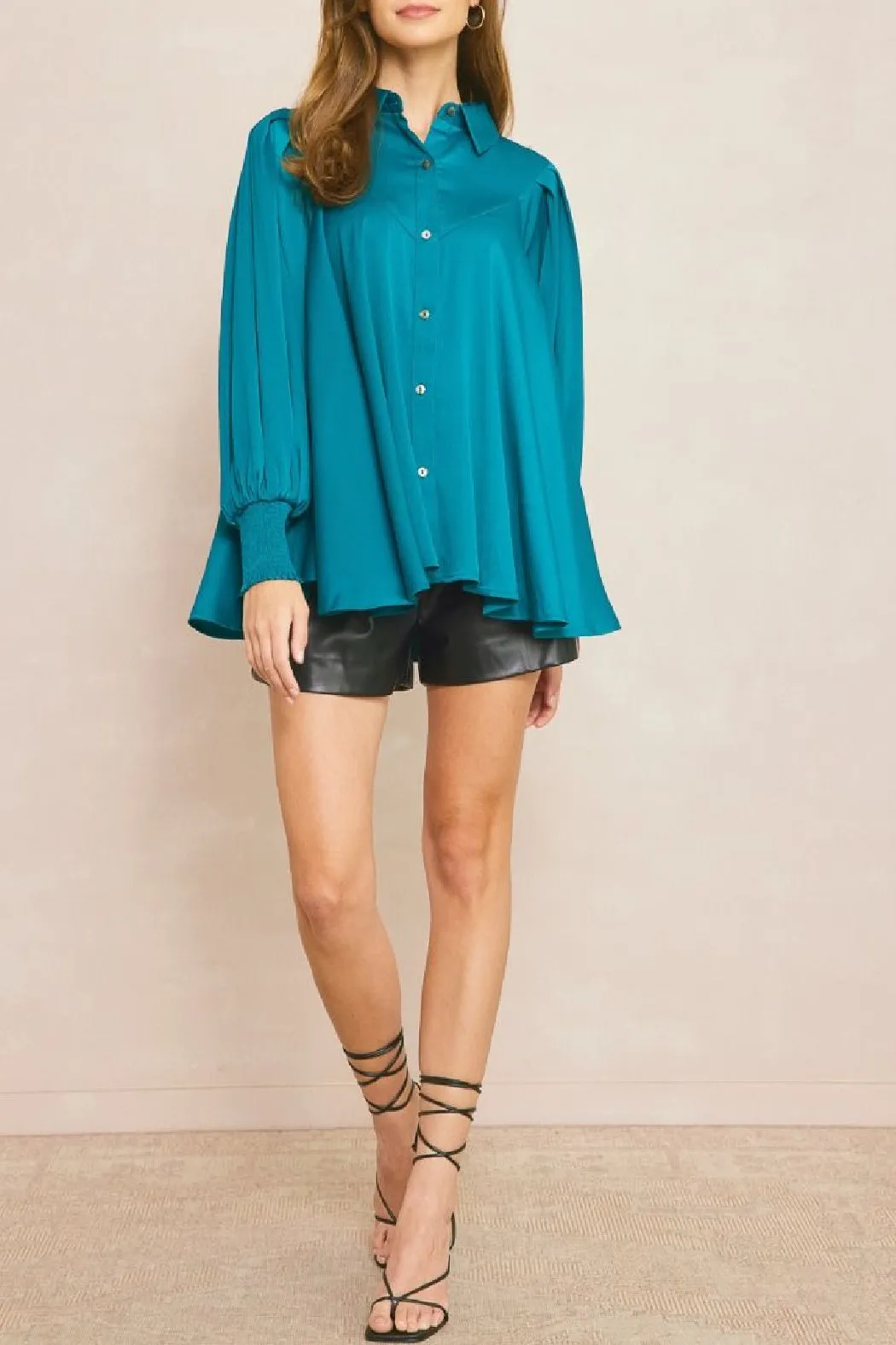 Collared Flowy Blouse