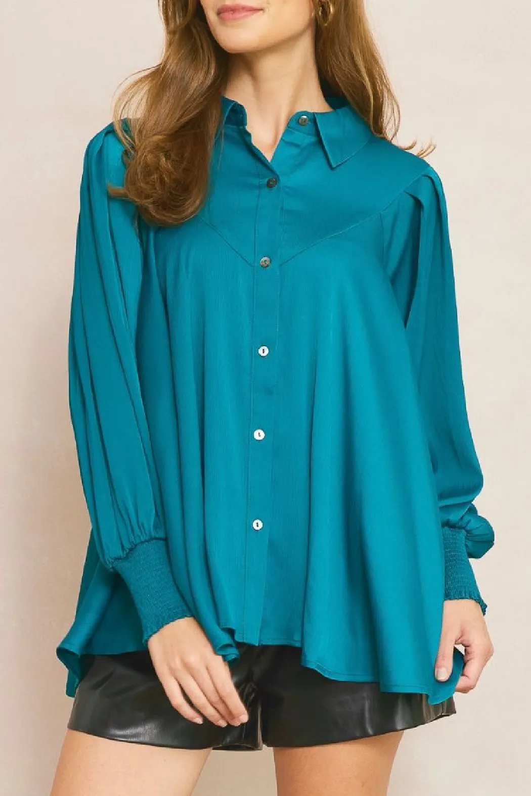 Collared Flowy Blouse