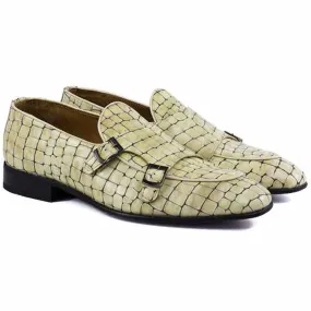 Corrente P000596 Tomaso Double Buckle Loafer Beige