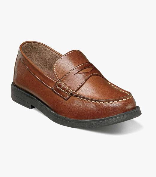 Croquet Jr. Boys Moc Toe Penny Loafer