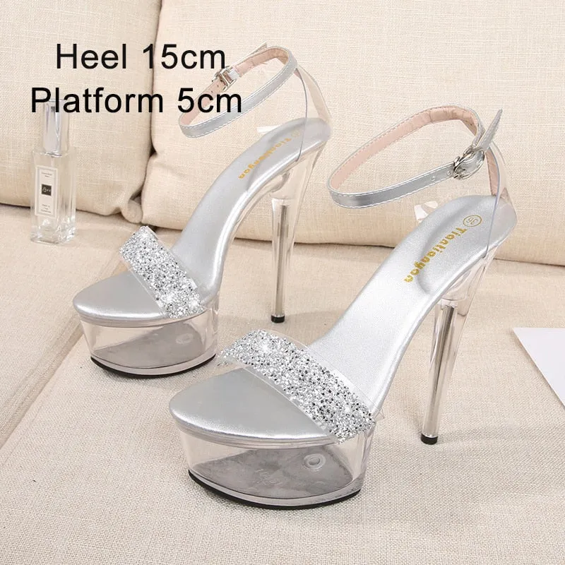 Crystal Show Heels Clear Shoes