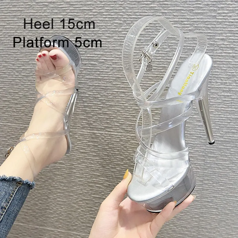 Crystal Show Heels Clear Shoes