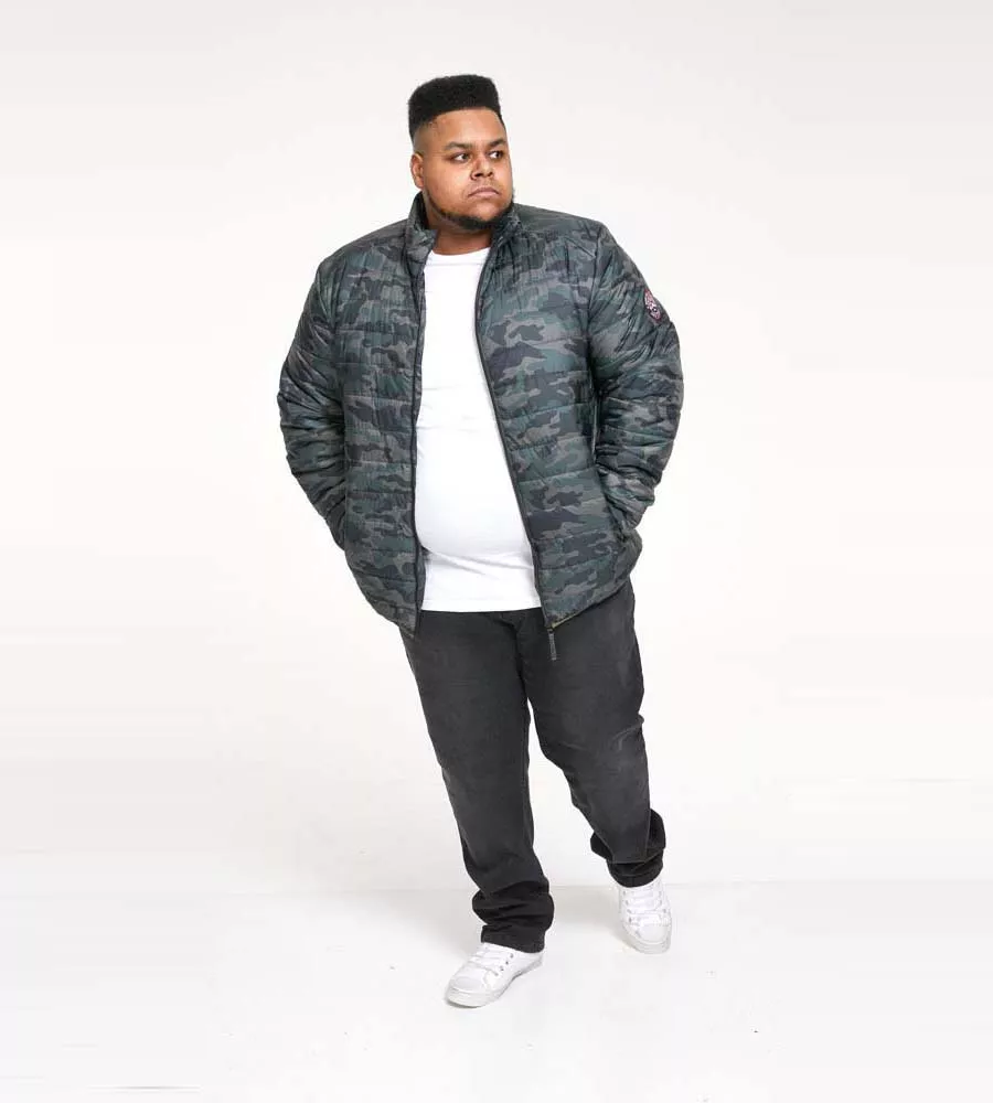 D555 Big Mens Puffer Jacket With Camouflage Print (PETER)