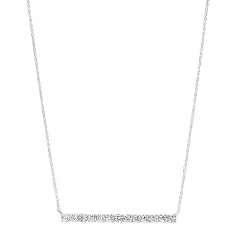 Diamond Bar Pendant Layer Necklace in 14k White Gold ( ctw)