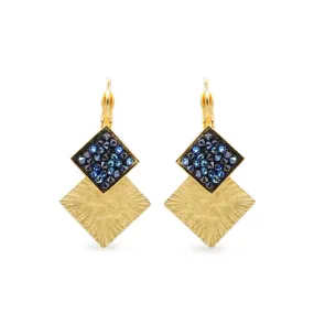 Double Diamond Sunburst Earrings By Aris