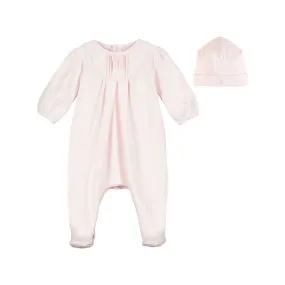 EMILE ET ROSE Two-Piece Shantel Babygrow and Hat Set - Light Pink