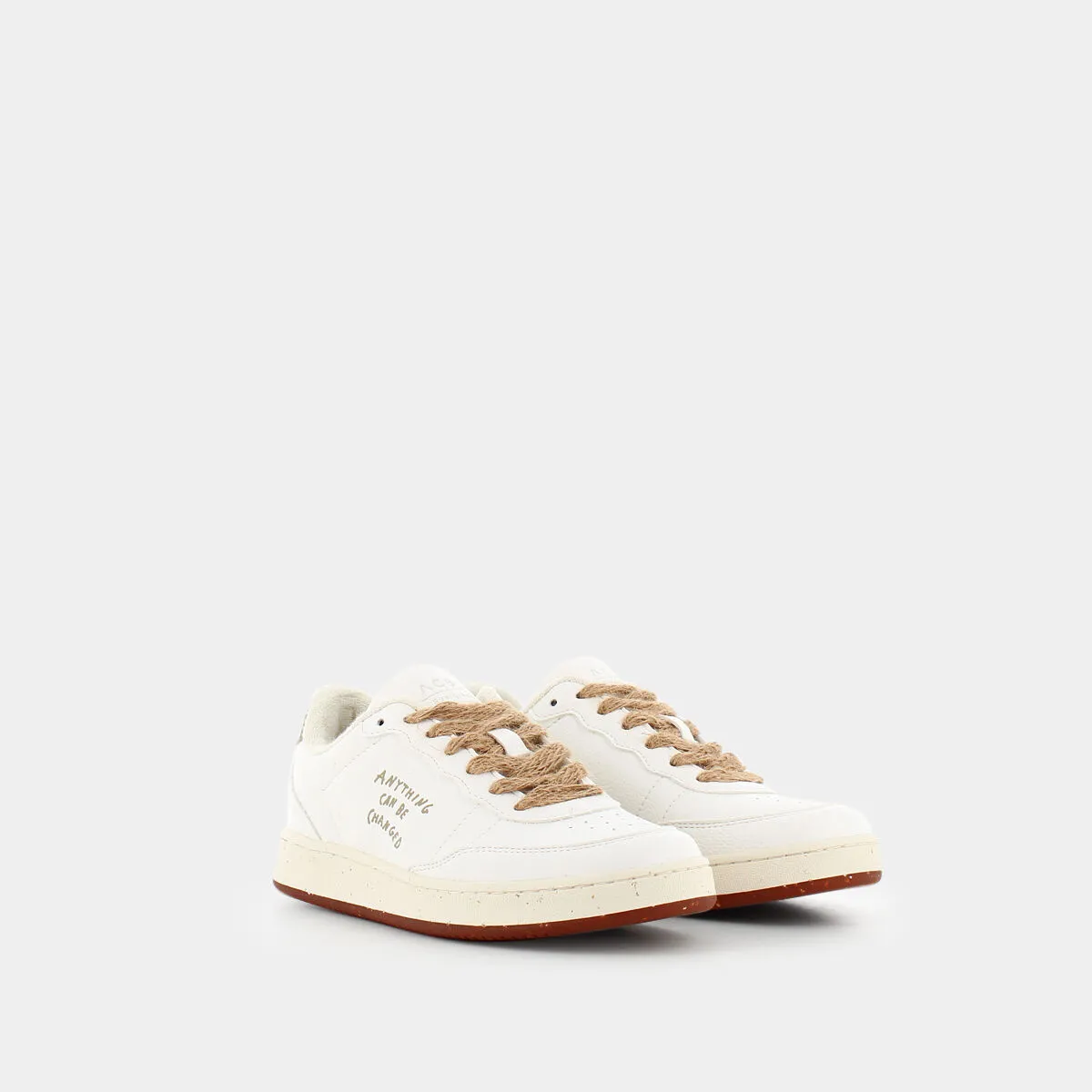 EVERGREEN-WHITE/COFFEE- SNEAKERS