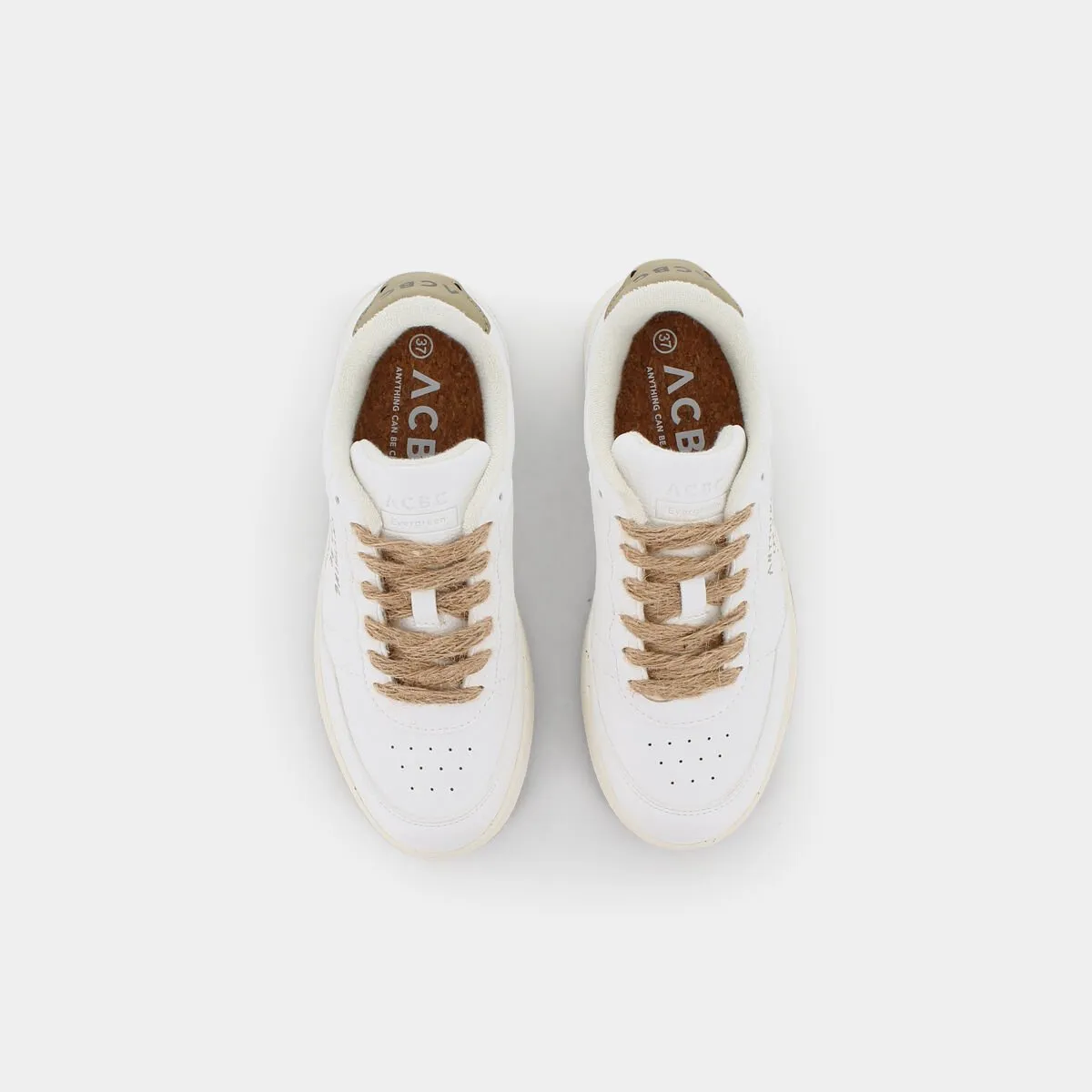 EVERGREEN-WHITE/COFFEE- SNEAKERS