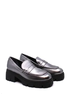 Free People Lyra Lug Sole Loafer Pewter