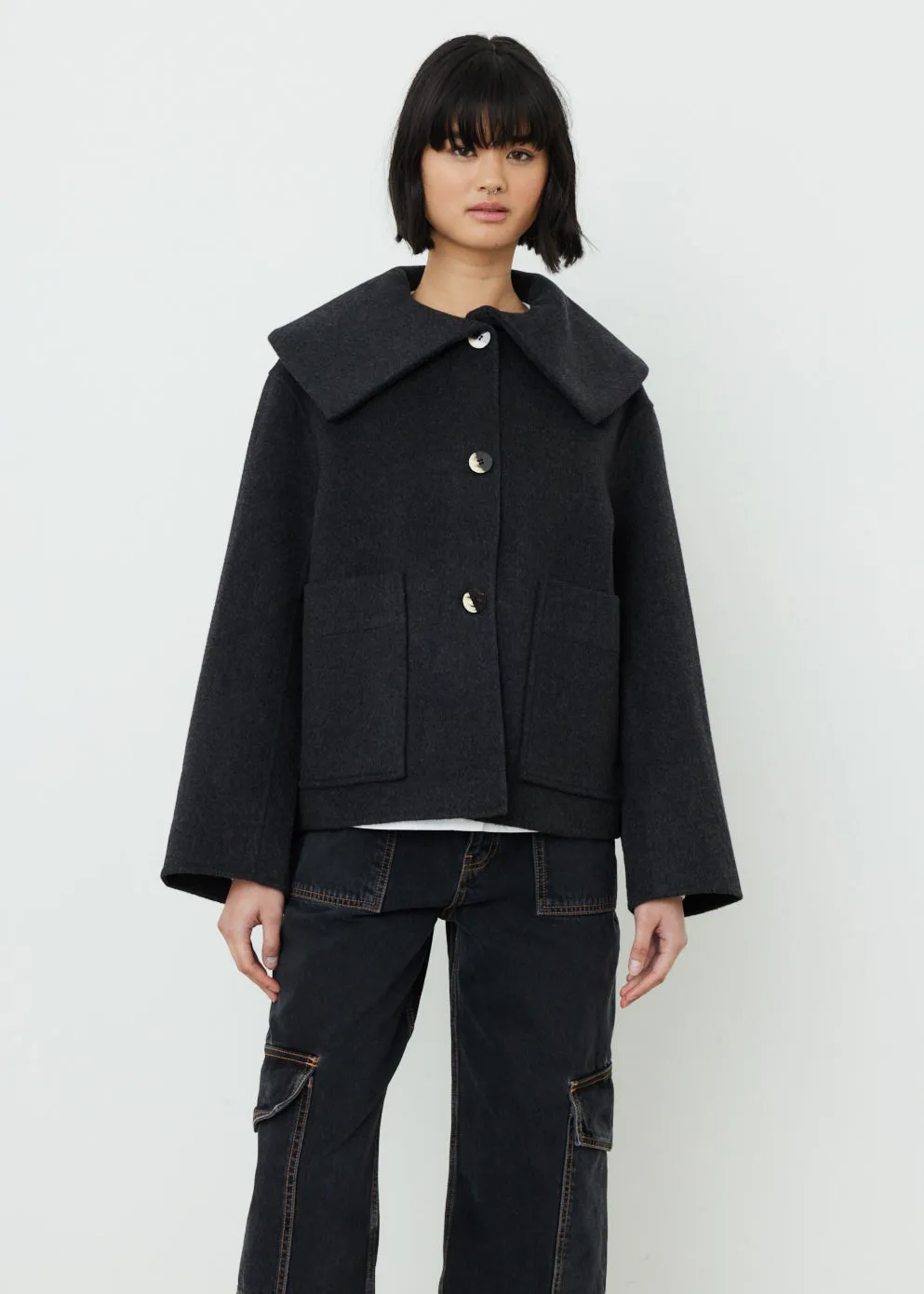 Ganni -  Big Collar Jacket - Jacket