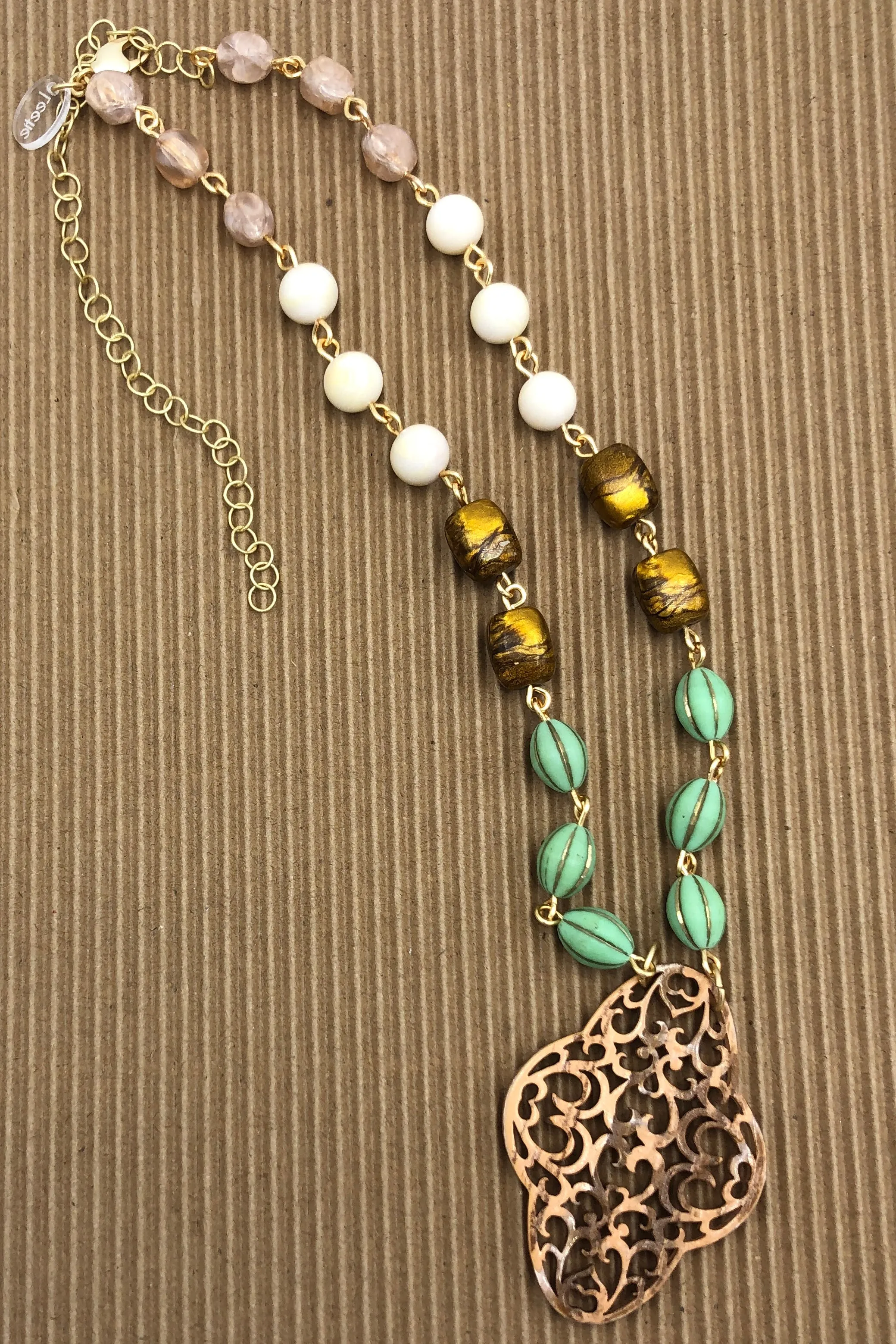 Gilded Beige Aleta Necklace