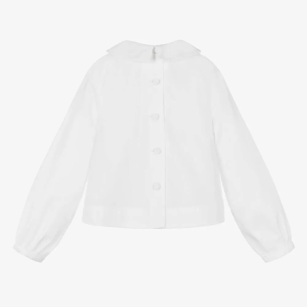 Girls Ivory Cotton Blouse