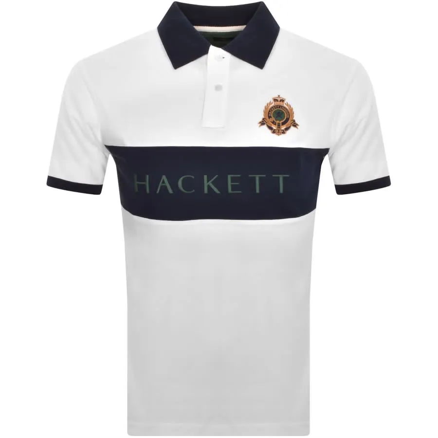 Hackett Panel Polo T Shirt White