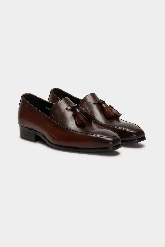 Harry Tassel Loafer - Brown Leather for Kids