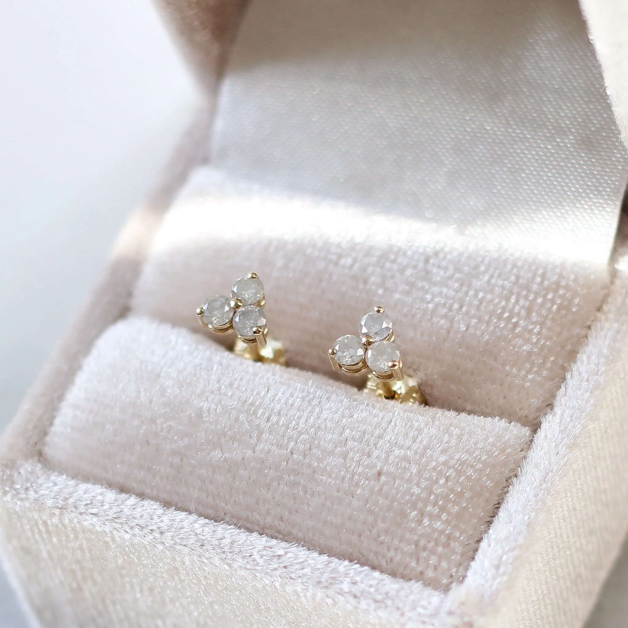 Icy Diamond Cluster Stud Earrings