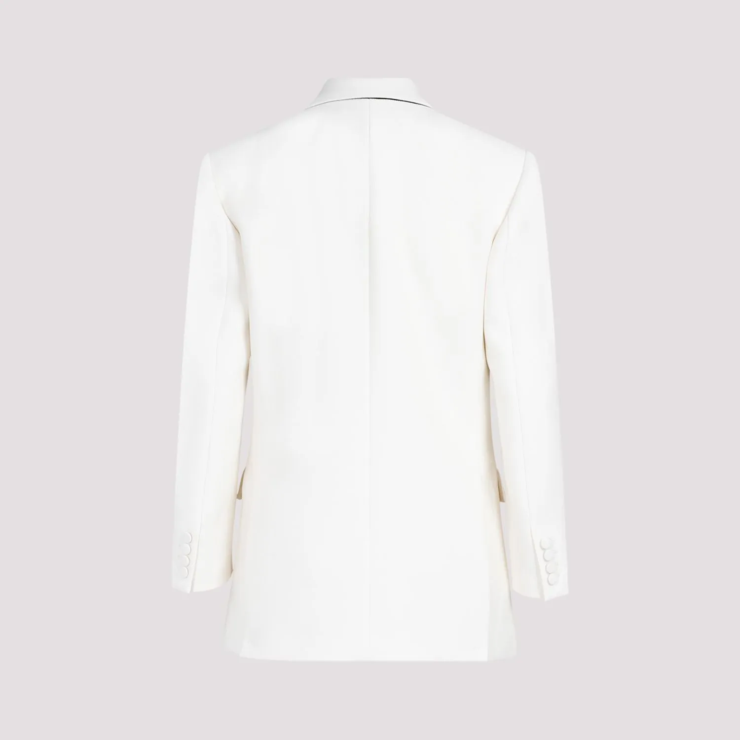 IVORY DOUBLE-BREASTED JACKET IN WOOL