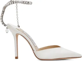 Jimmy Choo White Saeda 100 Heels