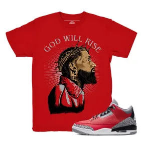 Jordan 3 Red Cement Nipsey Hussle Shirt