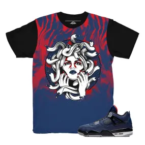 Jordan 4 Winter Loyal Blue Medusa TieDye Shirt