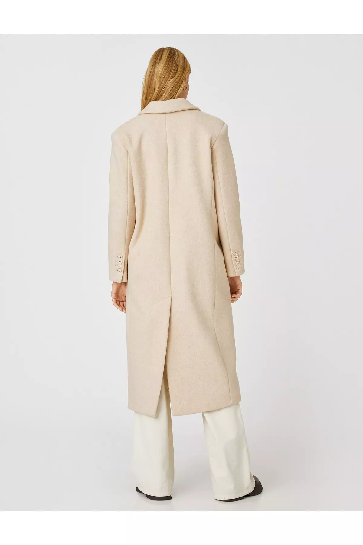 KOTON Long Double Breasted Cashmere Coat