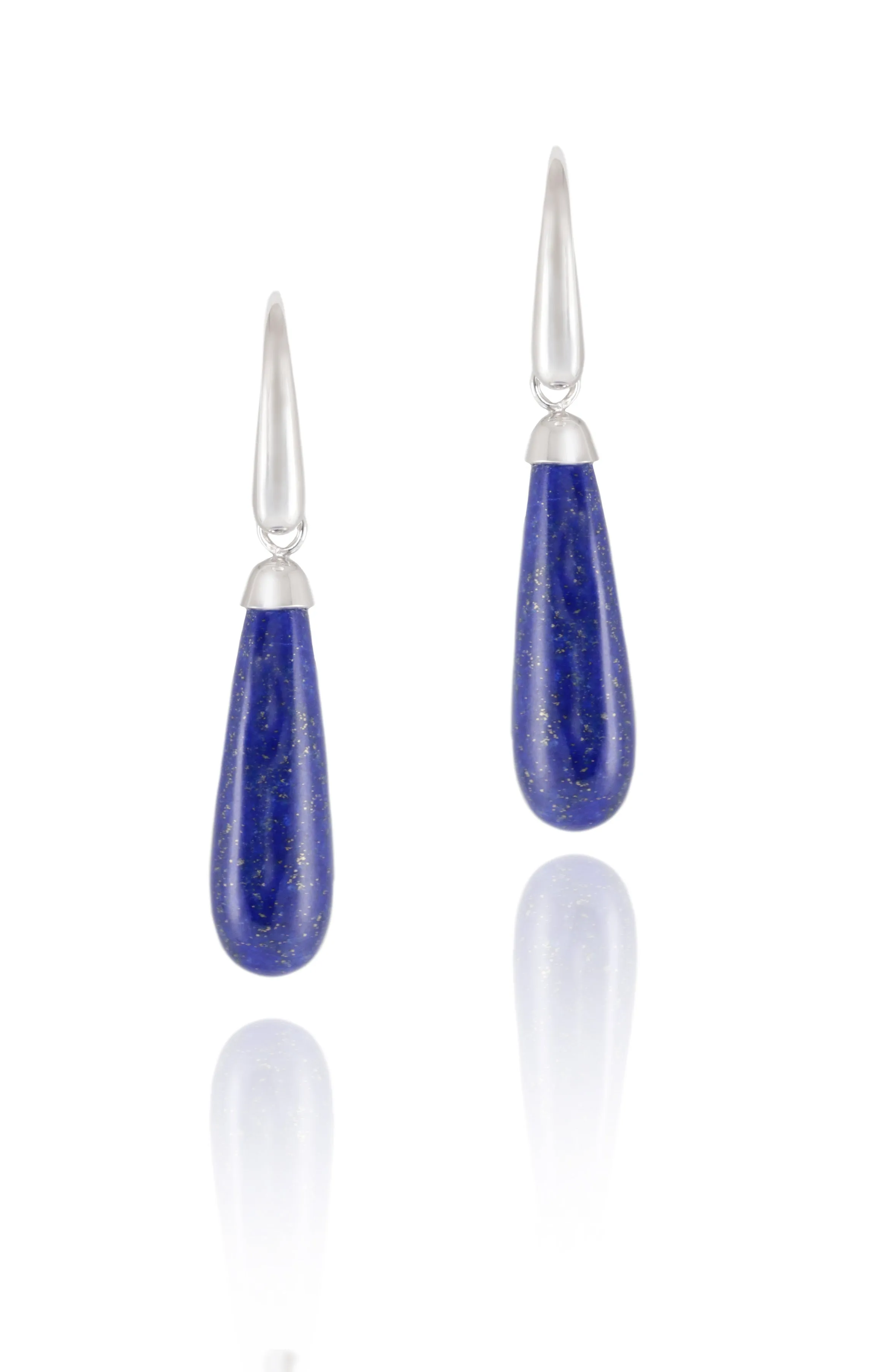 Lapis in White Gold Earrings