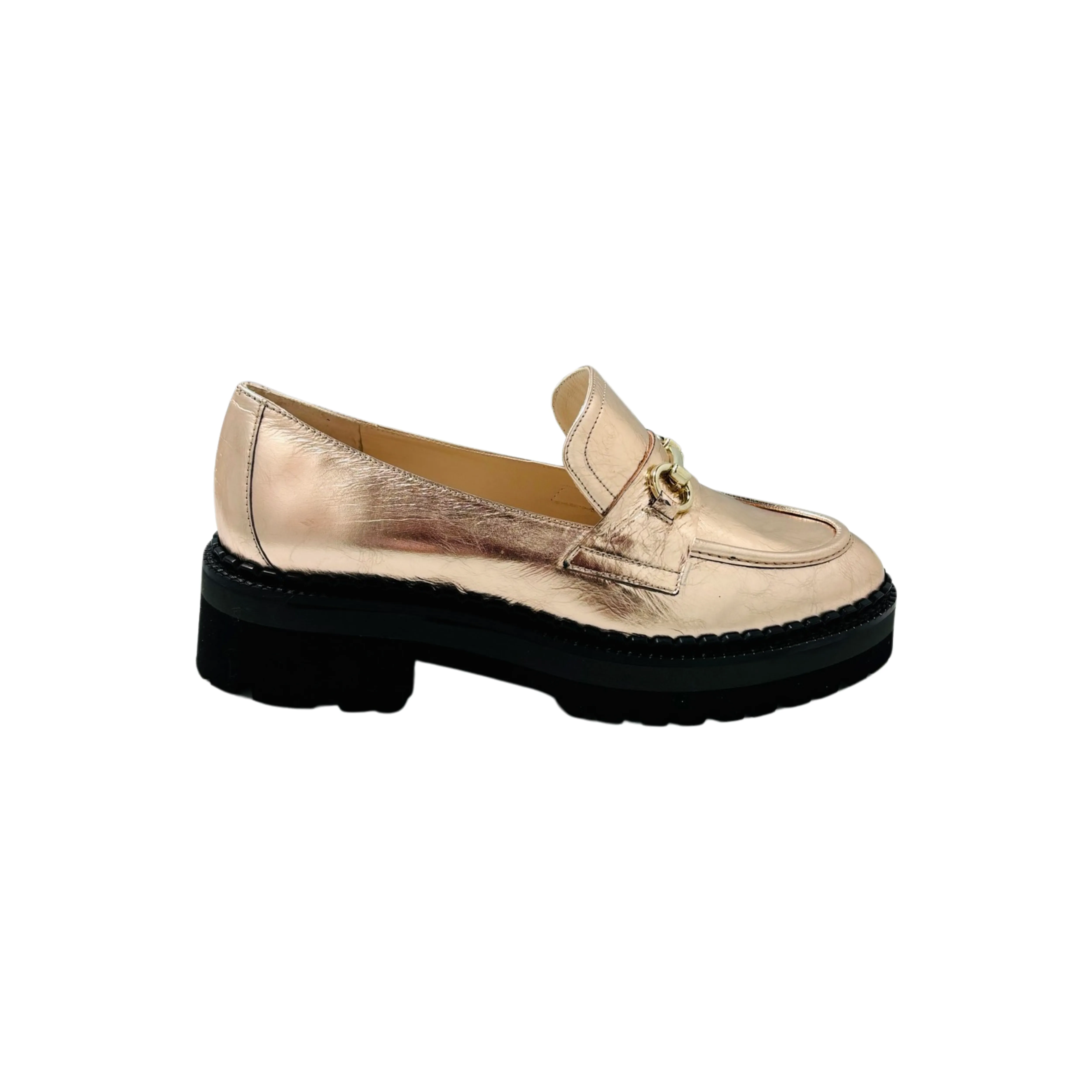 LEN3400 Rose Gold Metallic Loafer