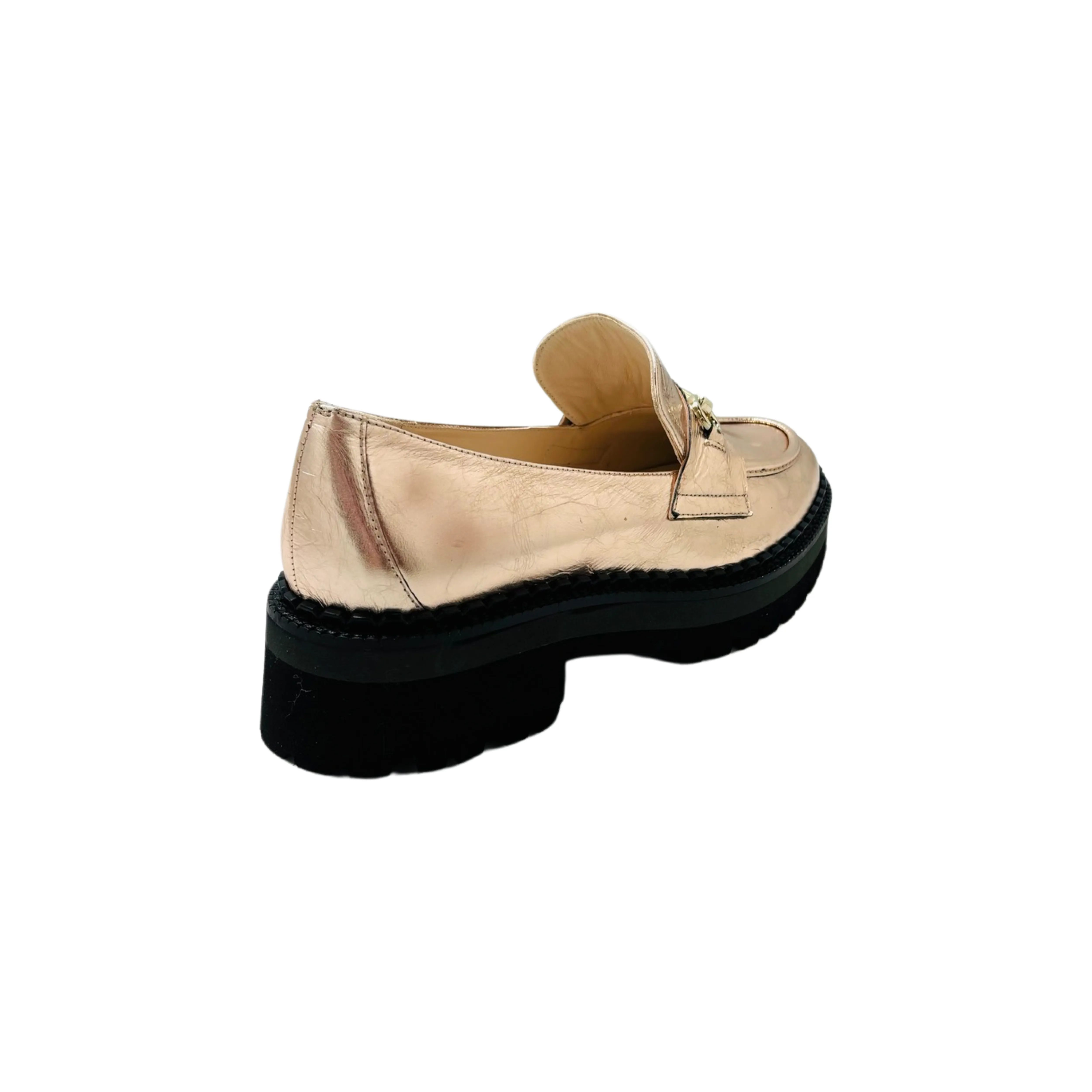 LEN3400 Rose Gold Metallic Loafer