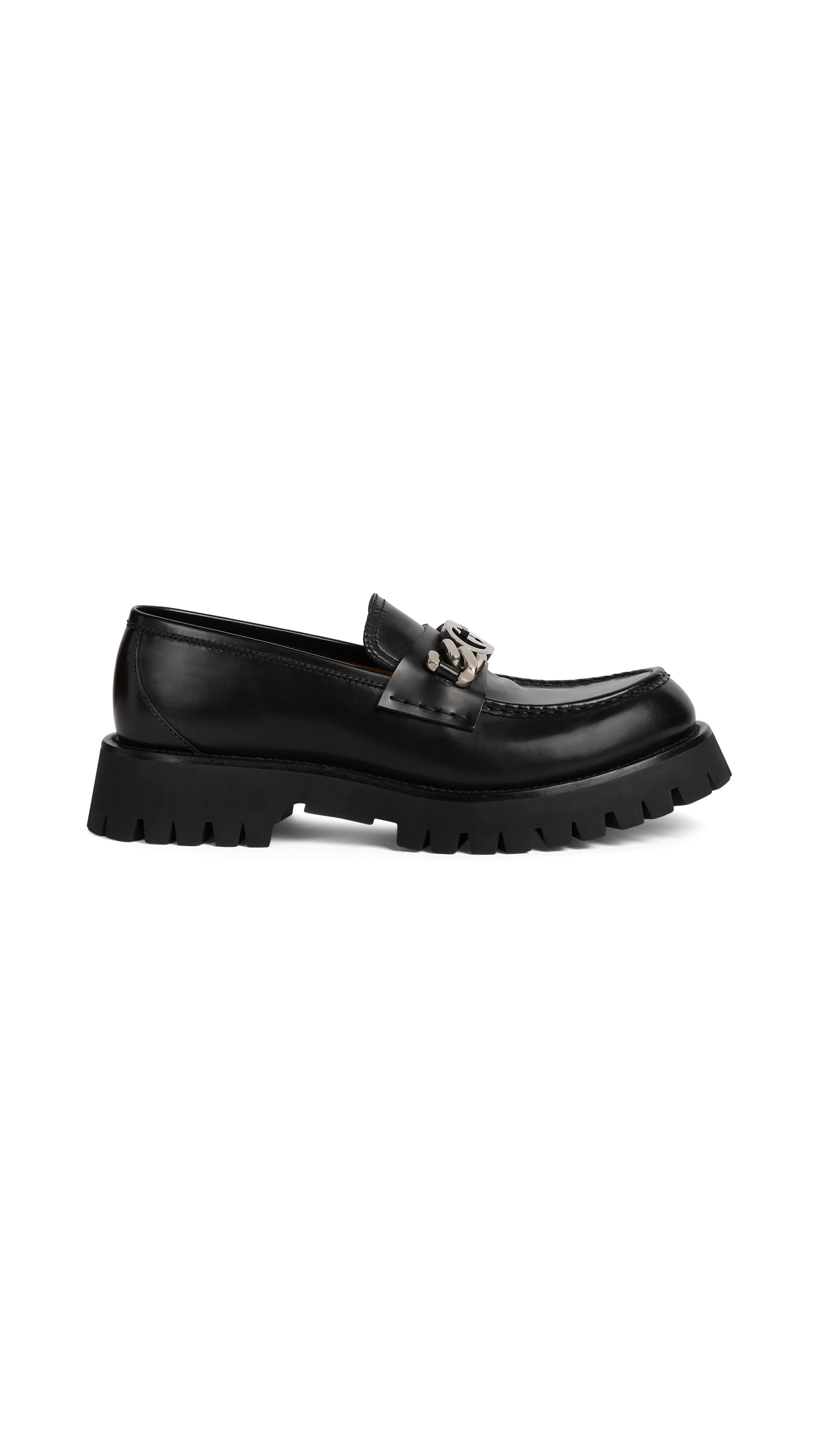 Loafer with Interlocking G - Black