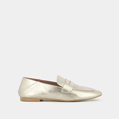 Loafers in platinum leather