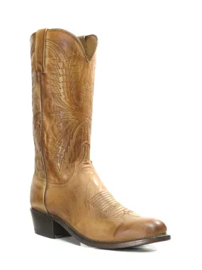 Lucchese N1547.R4 Mens Crayton Burnished Mad Goat Cowboy Boot Tan