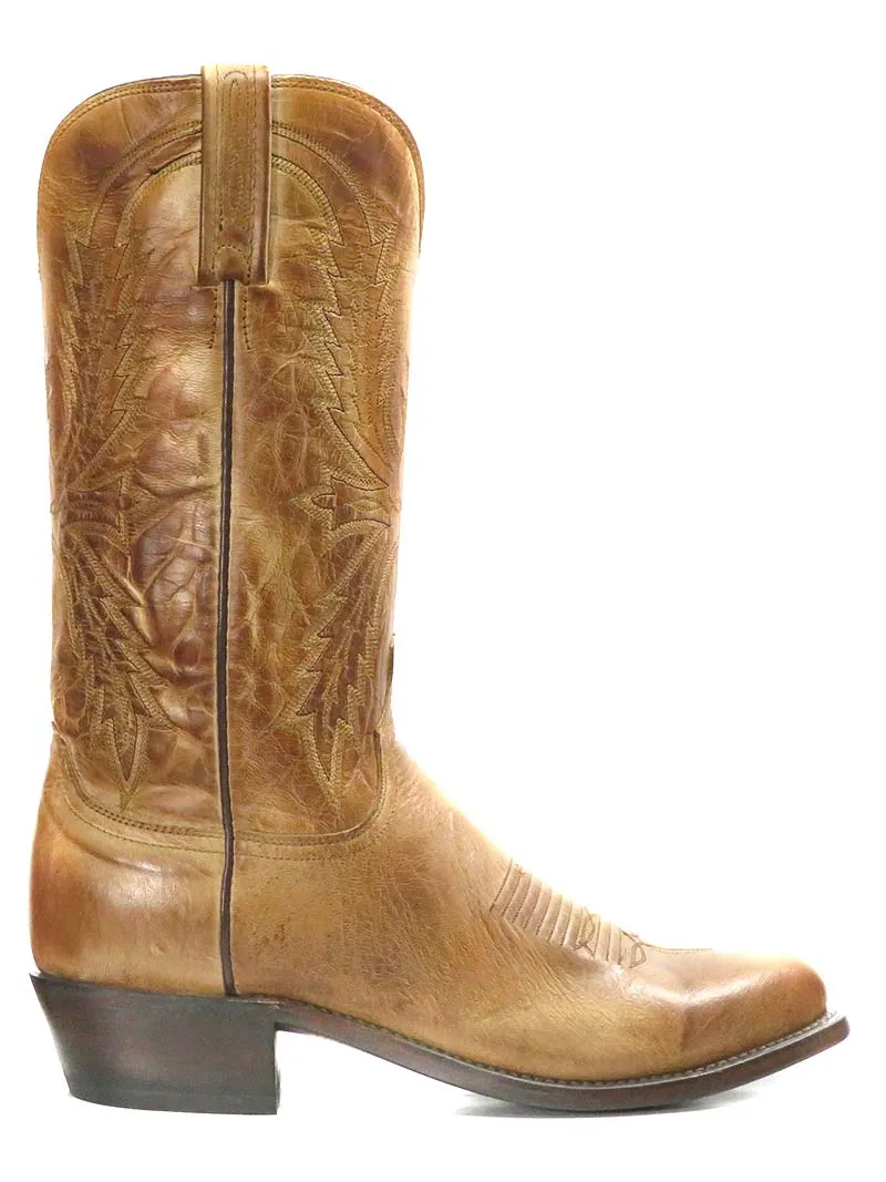 Lucchese N1547.R4 Mens Crayton Burnished Mad Goat Cowboy Boot Tan