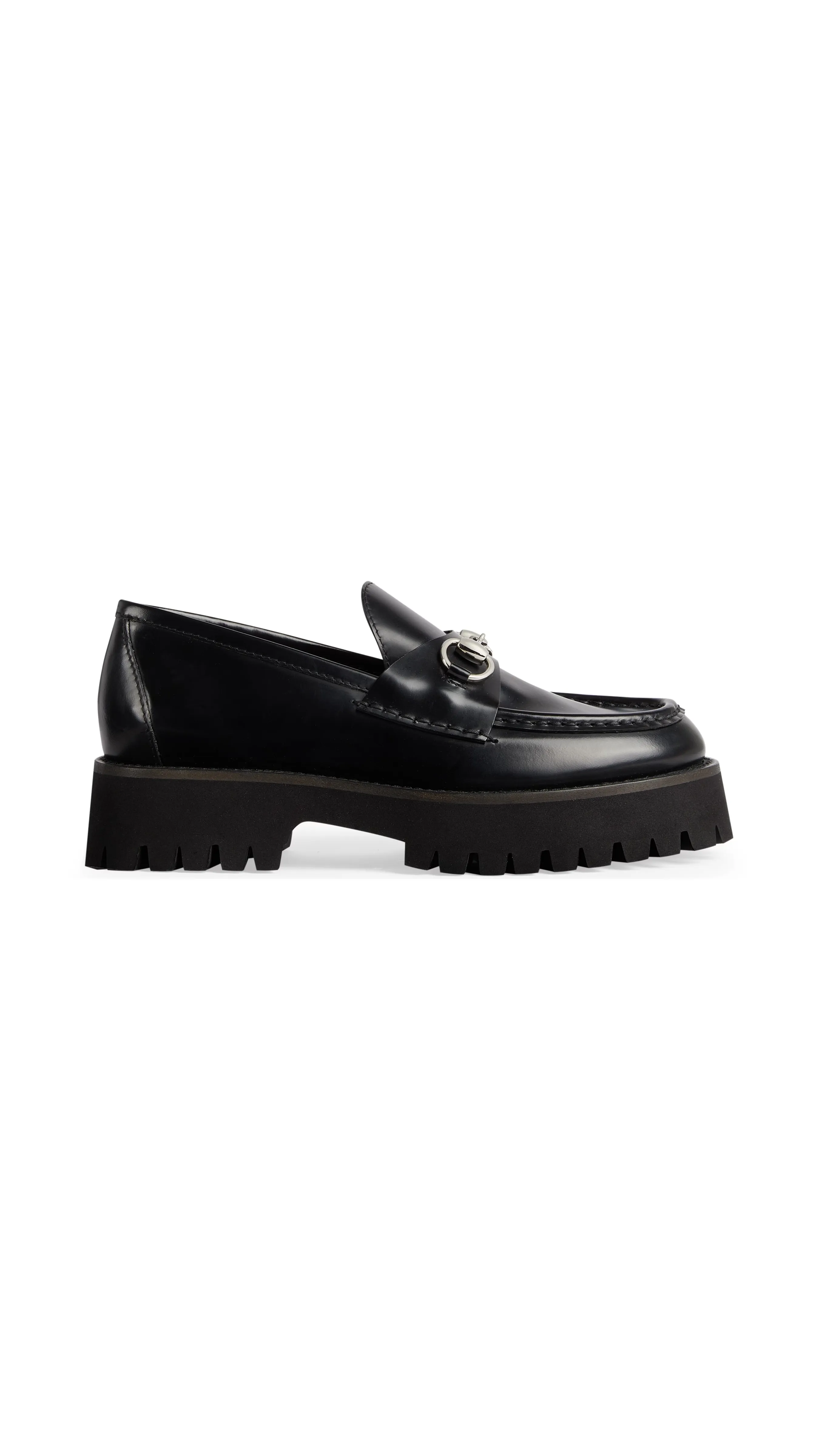 Lug Loafer with Horsebit - Black