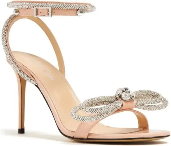 MACH & MACH Double Bow heeled sandals Neutrals