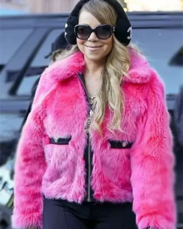 Mariah Carey Pink Fur Jacket - William Jacket