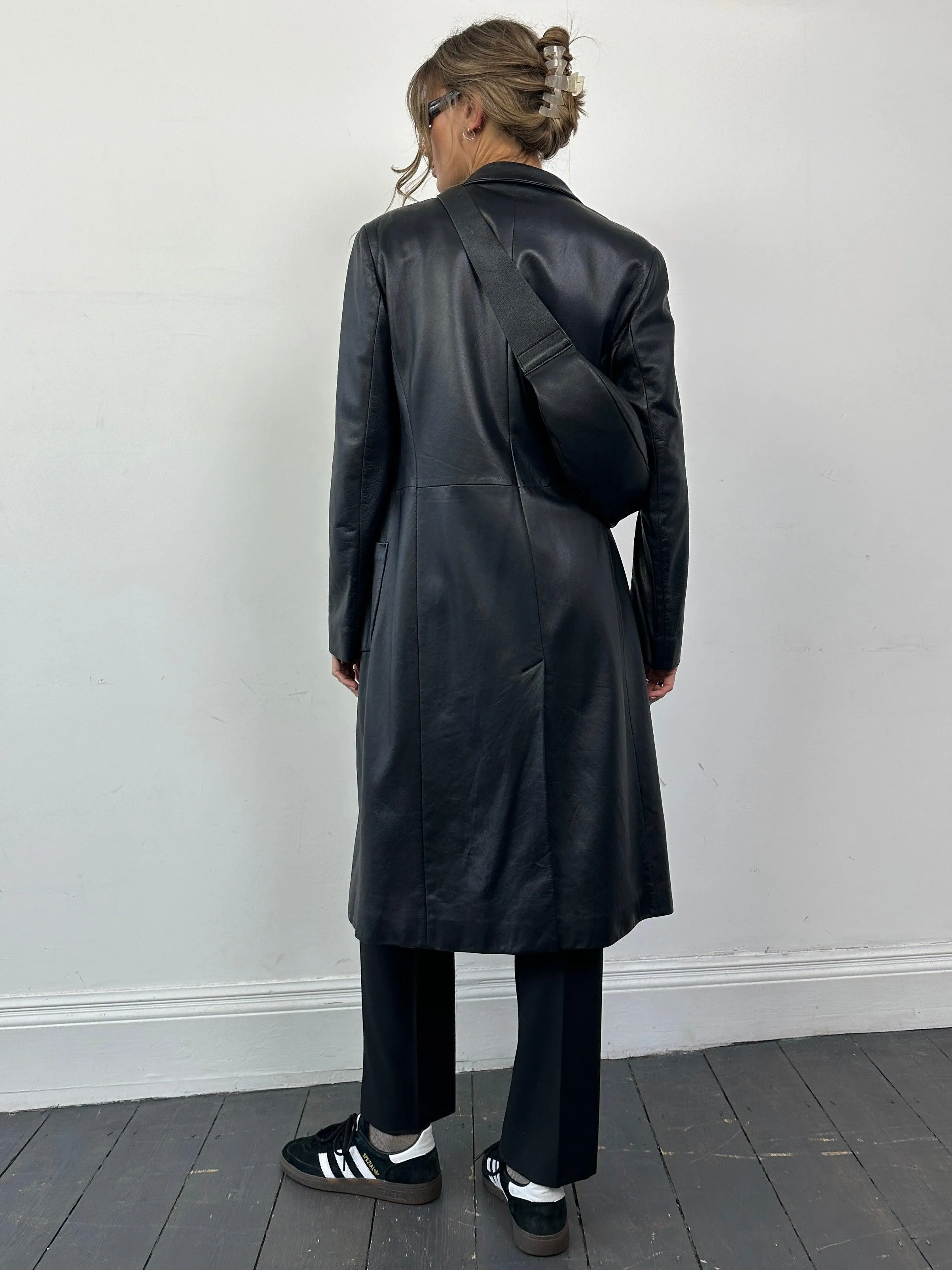 Max Mara Leather Trench Coat - M