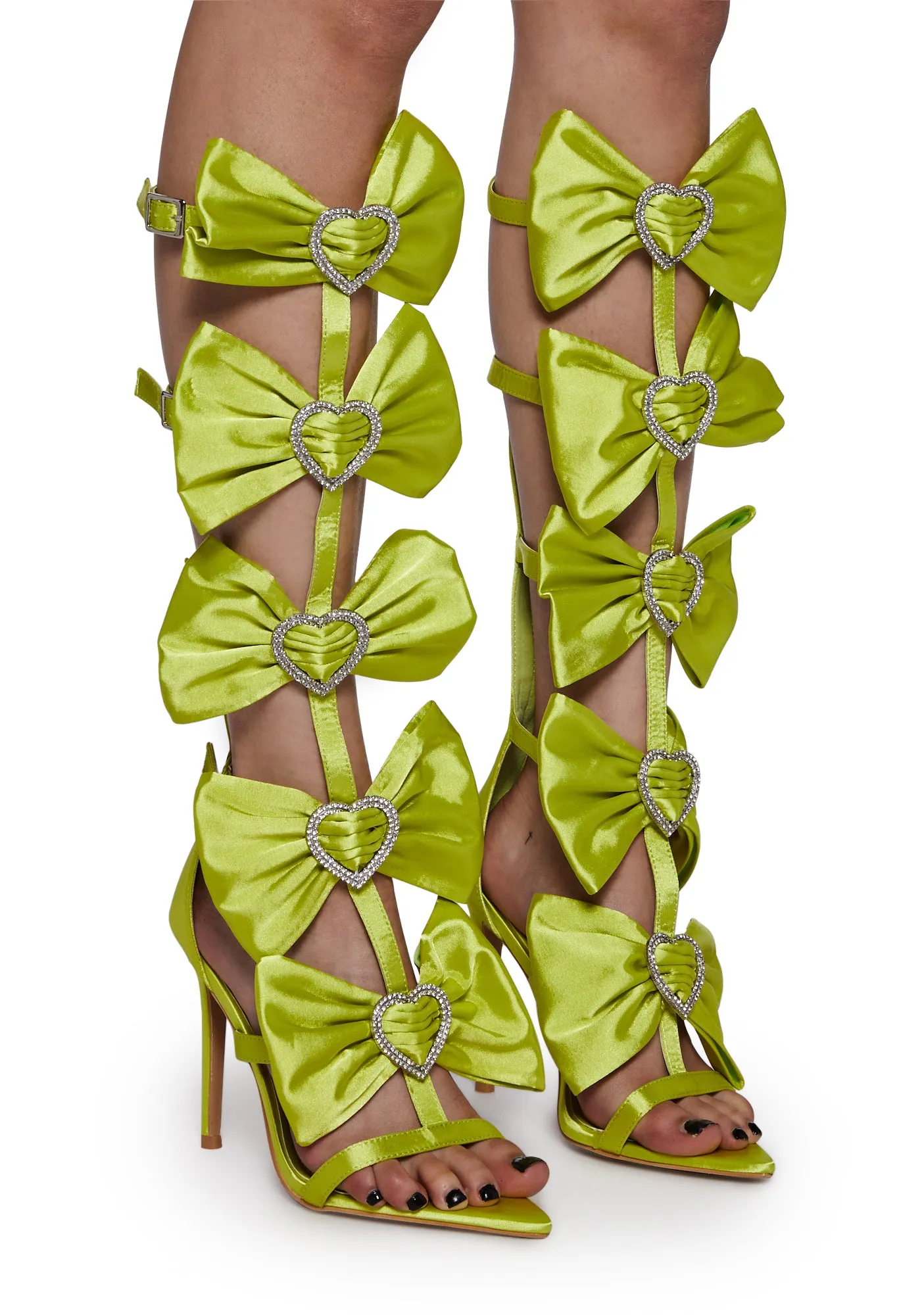 Meet The Beau Satin Heels - Yellow-