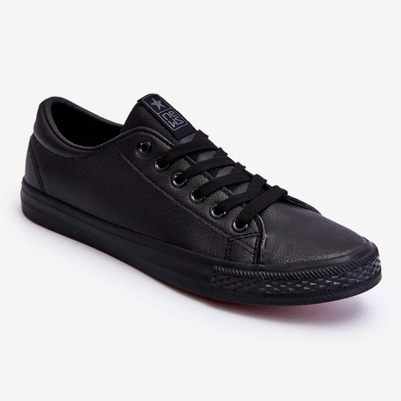 Men's Lace Up Classic Sneakers Black Hank